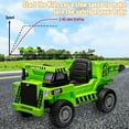 thumbnail image 5 of EastVita Ride on Dump Truck, Ride On Car with Remote Control, 12V Kids Electric Car with Remote Control, Ride on Construction Vehicles with Electric Dump Bed and Extra Shovel, Music Player Green, 5 of 6