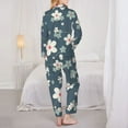 thumbnail image 5 of Bingfone Womens Pajama Sets Blue Flower Print,Long Sleeve Loungewear Pajamas Set-Large, 5 of 9