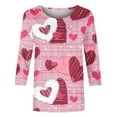thumbnail image 5 of Tumotour Pullover Sweatshirts For Women 2025 Trendy Crew Neck 3/4 Sleeve Valentine'S Day Printed Tops Casual Cute Tunic Tops Tees Blouses Loose Pullover Tops, 5 of 5
