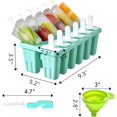 thumbnail image 2 of Popsicle Molds 12pieces Silicone Ice Pop Out Molds BPA Free Reusable Easy Releasing Ice Pop Maker Pack of Ice Pop Molds with Popsicle Sticks，Cleaning Tool and Funnel (A), 2 of 7