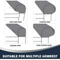 thumbnail image 3 of RUseeN Stretch Armrest Covers Spandex Arm Covers 2 Pcs for Chairs Couch Sofa Armchair Slipcovers for Recliner Sofa with Velcro 4 pcs (Gray), 3 of 7