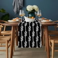 thumbnail image 2 of Black Knot Table Runner - 36 Inch Long, Kitchen Dining Table Runner Dresser Scarves, Nautical Striped Monochrome Ocean Farmhouse Decor for Coffee Tables Wedding Party Banquet, 2 of 8