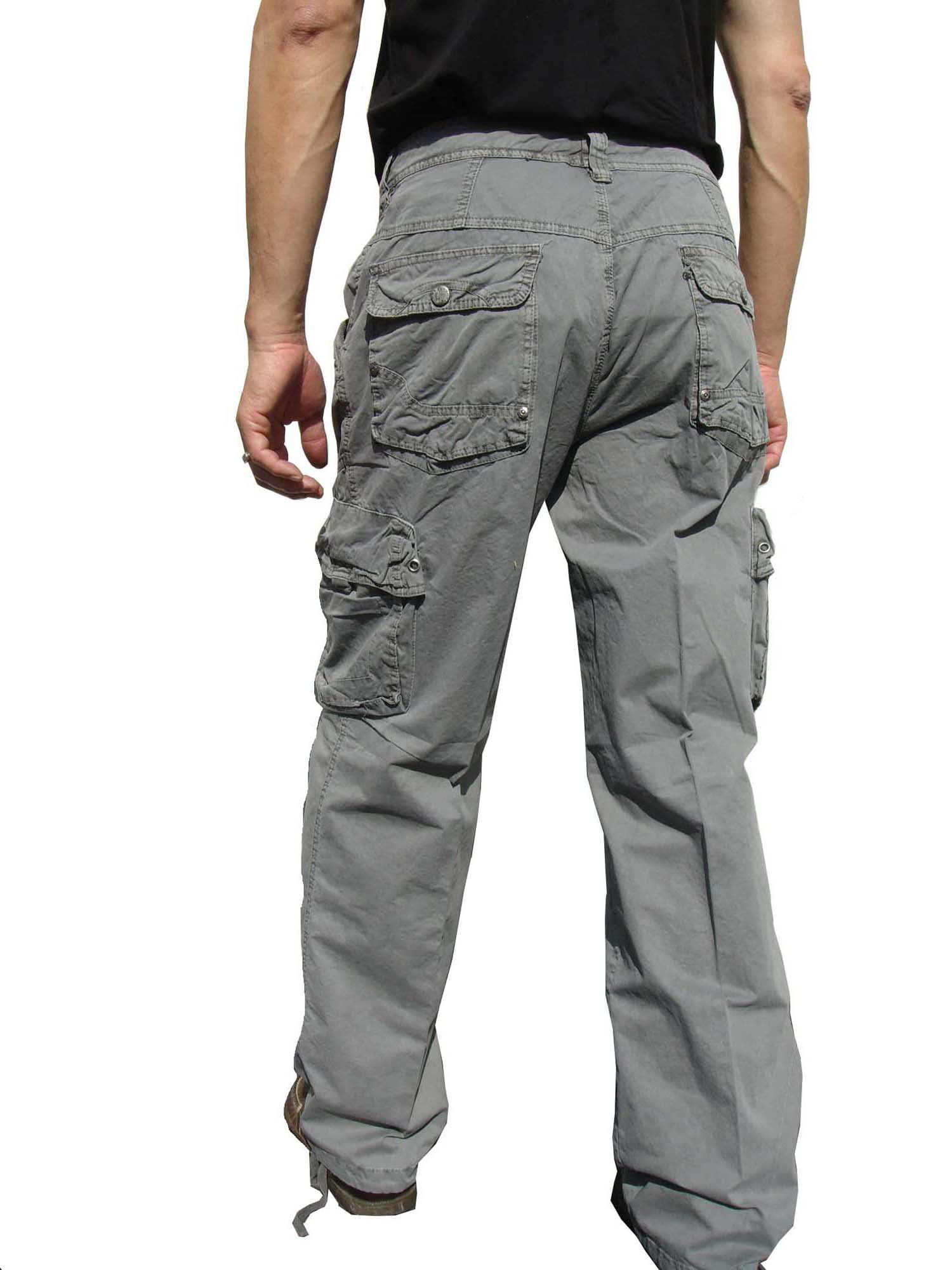 Mens Military-Style Grey Color Cargo Pants 27_36x32