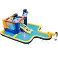thumbnail image 3 of YYAo Bounce House, Castle Theme Kids Inflatable Trampoline, 7-In-1 Water Slide Park with Splash Pool and Water Cannon without Blower, 3 of 10