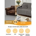 thumbnail image 5 of Black Striped Couch Cover for 2 Cushion Couch, Modern Simple Farmhouse Beige Vintage Washable Love Seat Sofa Covers Slipcover, Throw Sofa Covers for Pets, Furniture Protector 71"x102", 5 of 9