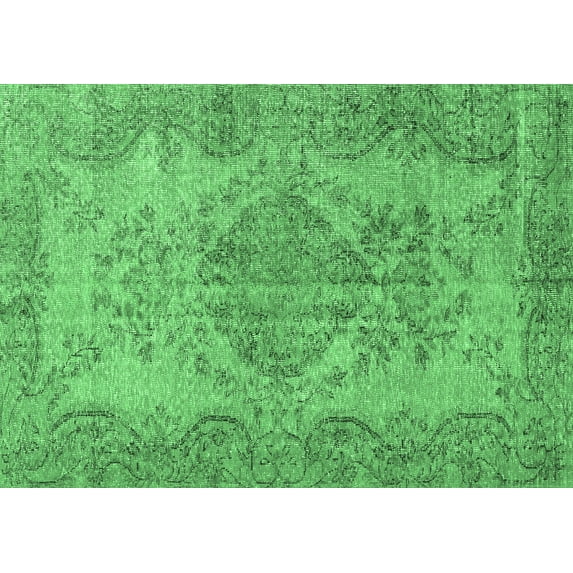 Ahgly Company Indoor Rectangle Persian Emerald Green Traditional Area Rugs, 2' x 4'