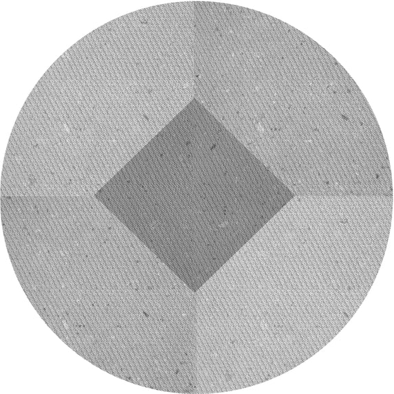 Ahgly Company Machine Washable Indoor Round Transitional Platinum Silver Gray Area Rugs, 5' Round
