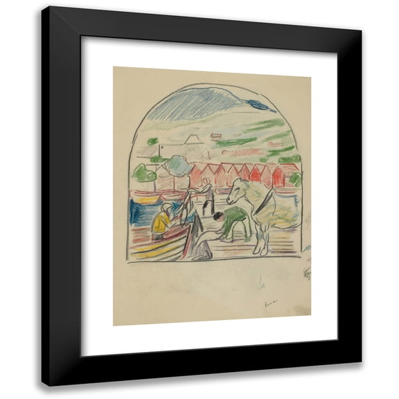 Edvard Munch 12x14 Black Modern Framed Museum Art Print Titled - Untitled 14