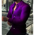 thumbnail image 1 of Camisas de lujo de moda para hombre, camisa de un solo pecho, blusas casuales de manga larga con estampado turbulento morado, ropa para hombre, cárdigan hawaiano, 1 of 6