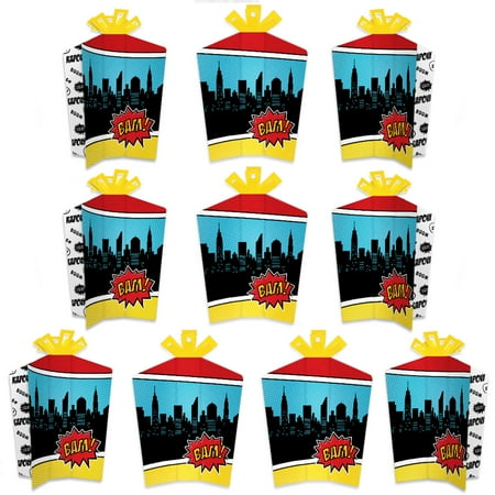 BAM! Superhero - Table Decorations - Baby Shower or Birthday Party Fold and Flare Centerpieces - 10 Count
