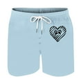 thumbnail image 4 of Kmdttou Men's Shorts Fashionable And Casual Heart-Shaped Printed Drawstring Pocket Beach Shorts (Regular and Big & Tall Sizes), 4 of 5