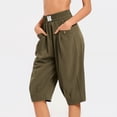 thumbnail image 2 of SHE IS Womens Baggy Harem Capri Pants Wide Leg Lounge Elastic Waist Sweatpants Casual Beach Trousers with Pockets, 2 of 6