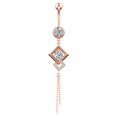 thumbnail image 1 of Navel Ring Rhinestone Square Stainless Steel Body Piercing Jewelry Belly Ring, 1 of 10