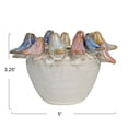 thumbnail image 3 of Bloomingville Stoneware Planter with Birds on Rim and Reactive Glaze, Multicolor, 3 of 5