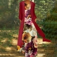 thumbnail image 1 of Pisexur Robes d'Été pour Femmes 2022 Fluide Imprimé Floral Ensemble Deux Pièces Robe en Chiffon Décontractée Col Rond Sans Manches Robe Maxi, 1 of 5