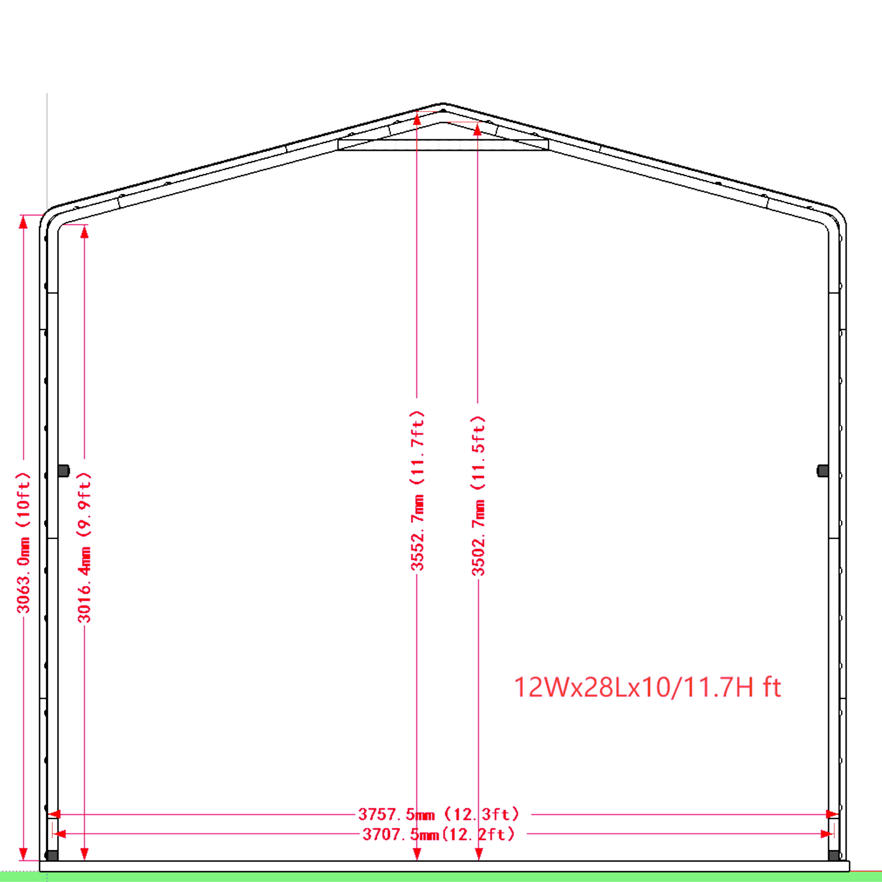 ALEKO Galvanized Steel Carport Canopy Shelter with Sidewalls 12 x 28 feet Grey