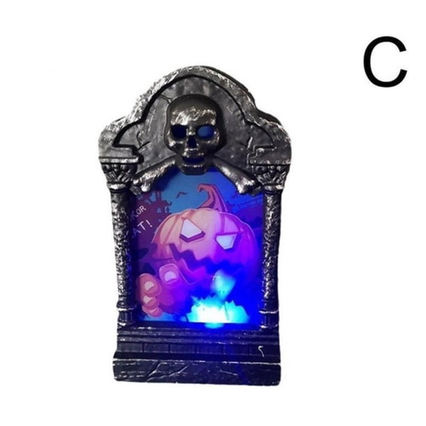 Tombstone-ornamento de luz LED para decoración de Halloween, artesanía para exteriores, Casa Encantada, fiesta, Festival, utilería de calabaza