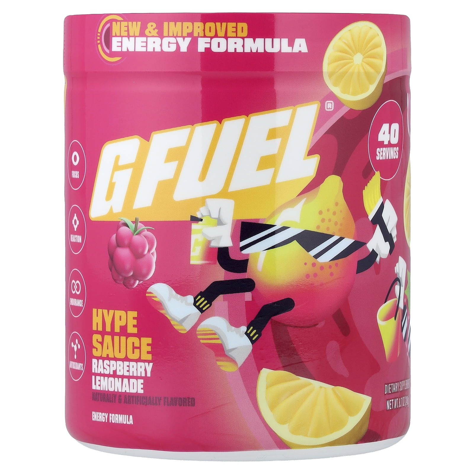 G FUEL Energy Formula, Hype Sauce, Raspberry Lemonade, 8.7 oz (248 g)
