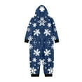 thumbnail image 5 of Bysome Christmas Pjs For Family Boys Girls Christmas Pajamas Long Sleeve Snowflake Print Onesie With Hooded Fall Winter Sleepwear,Blue,Size 2-3 Years, 5 of 6