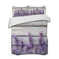 thumbnail image 2 of Spring Lavender Twin Size Down Alternative Comforter,Lightweight Comforter Quilt Bedding Set with Pillow Shams Botanical Purple Floral Vintage Wood Grain Bed Comforter Duvet Insert 68"x86", 2 of 7