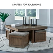 Signature Design by Ashley Boardernest Brown Coffee Table with 4 Stools
