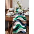 thumbnail image 4 of Table Runner Dresser Scarves 90 Inch Long, Twist Lines Abstract Art Linen Dining Table Runners Modern Colorful Wave Stripes Tabletop Scarf for Wedding Holiday Party Kitchen, 4 of 7