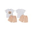 thumbnail image 2 of BemeyourBBs Baby Boys Halloween Outfits Pumpkin Pattern T-Shirt Andplaid Shorts, 2 of 6