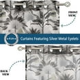 thumbnail image 2 of Vargottam Tropical Tree Print Sheer Georgette Curtains for French Doors & Balcony - 2 Panels, 96" Long, Light Filtering, Grommet Top Printed Drapes for Living Room or Lounge, 2 of 5