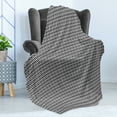 thumbnail image 4 of Abstract Art Soft Flannel Fleece Blanket, Modern Surreal Curvy Labyrinth Style Geometric Stripe Graphic Design, Cozy Plush for Indoor and Outdoor Use, 70" x 90", Charcoal Grey White, by Ambesonne, 4 of 5