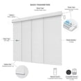 thumbnail image 5 of Yoolax Motorized Sliding Panel Track Blind Blackout Smart Vertical Blinds Electric Window Shade with WiFi Hardwire Power Motor for Patio Glass Door(Blackout Jacquard White,78"W x 84"H), 5 of 7