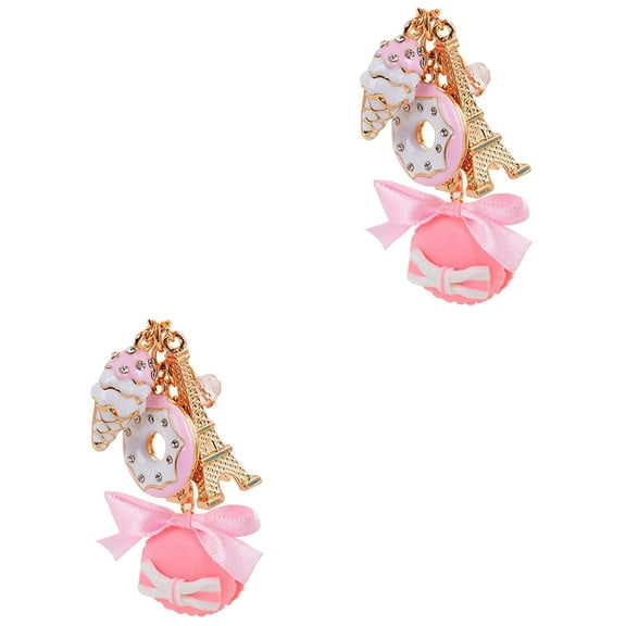2 Count Keychain for Handbag Cake Keychain Girl 13.50X2.50X2.50CM Pink