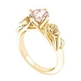 thumbnail image 2 of AFFY 1.00 Carat Round Shape Simulated Pink Morganite Rose and Leaf Engagement Ring 14k Solid Yellow Gold Ring Size-6, 2 of 2