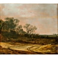 thumbnail image 2 of Jan van Goyen 22x20 Black Ornate Framed Double Matted Museum Art Print Titled: Houses in the Dunes, 2 of 5
