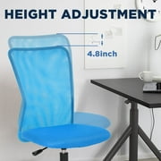 BestOffice Ergonomic Armless Office Chair with Adjustable Height, Lumbar Support for Adults(Blue)