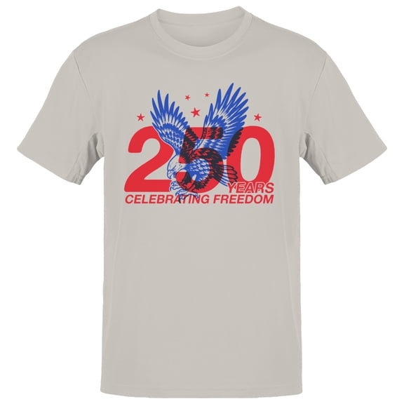 Smartprints 250 Years Celebrating Freedom Eagle Men's T-Shirt Ice Grey, Cotton, S