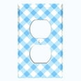 thumbnail image 2 of Metal Light Switch Wall Plate Outlet Cover (Sky Blue Gingham Picnic Wallpaper- Single Duplex), 2 of 2