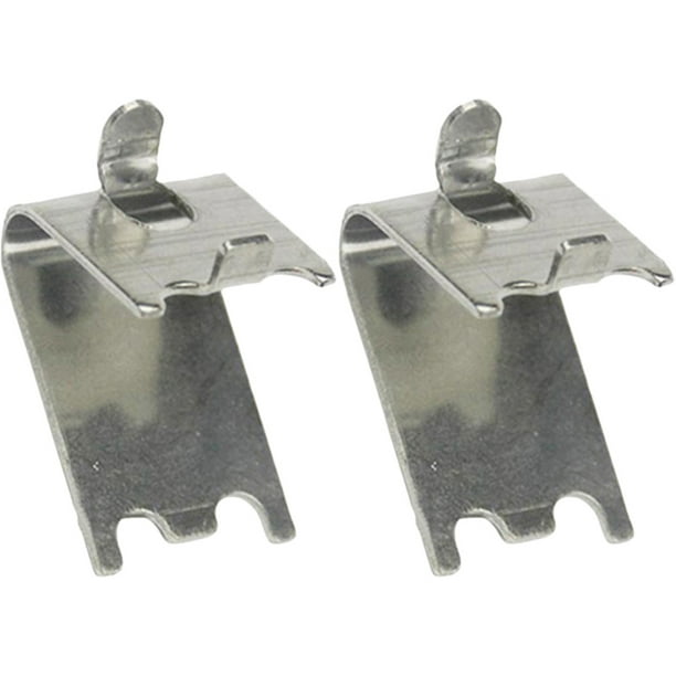 2 clips para estantes de congelador y refrigerador, soportes de acero inoxidable para estantes de refrigerador.