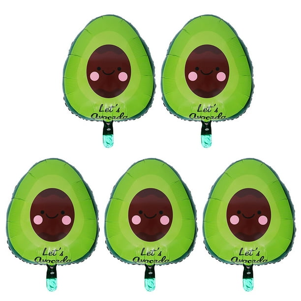 KAKOWELY 5 globos de aluminio creativos con diseño de aguacate, globos de helio Mylar, decoraciones para fiestas de cumpleaños