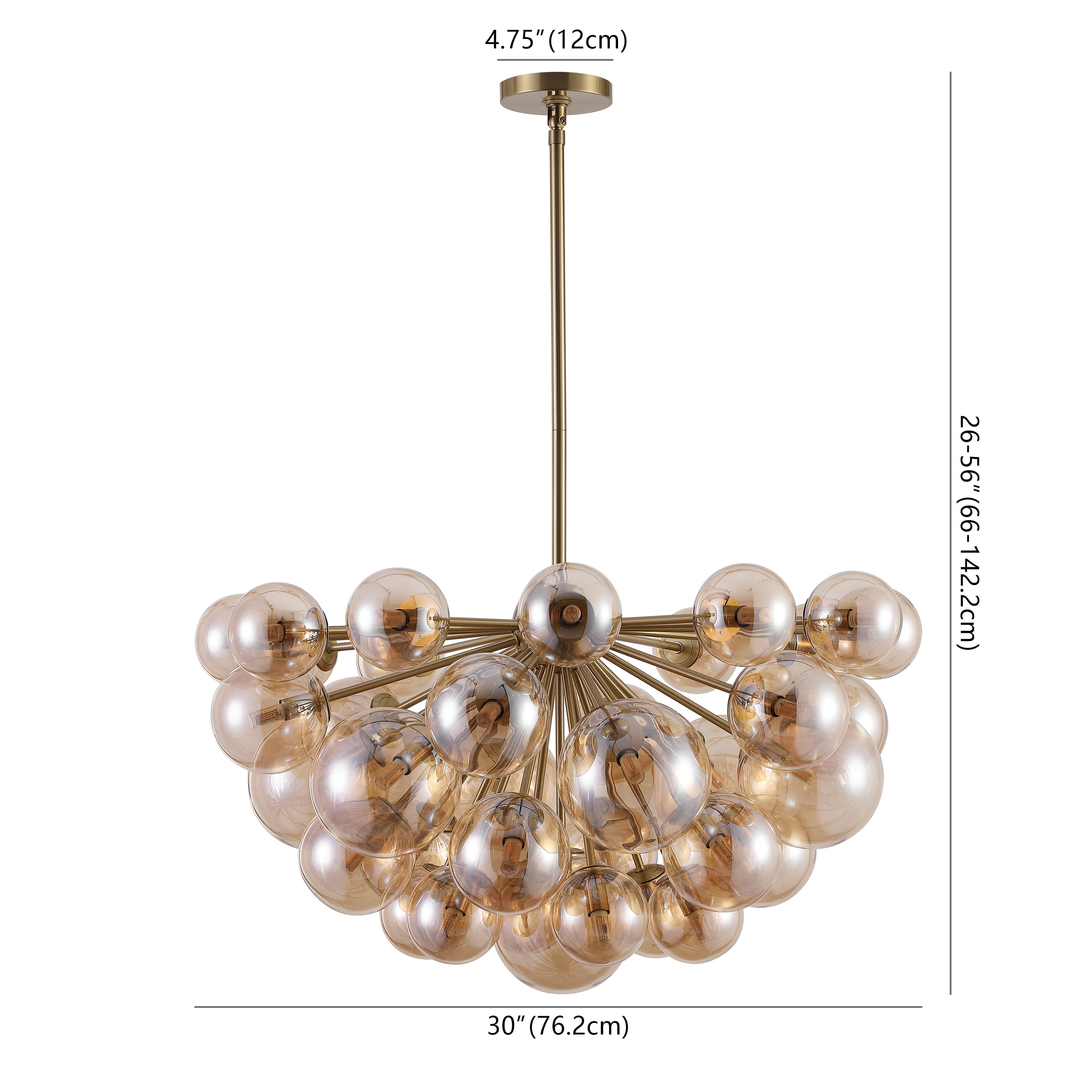 Safavieh Counture Raphaela Glass Globe Chandelier, Gold/Amber
