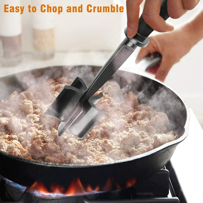 Upgrade Meat Chopper, Heat Resistant Meat Masher for Hamburger Meat, Ground  Beef Smasher, Nylon Hamburger Chopper Utensil, Ground Meat Chopper, Non
