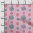 thumbnail image 1 of oneOone Cotton Poplin Fabric Spiral & Floral Block Print Fabric BTY 42 Inch Wide, 1 of 4