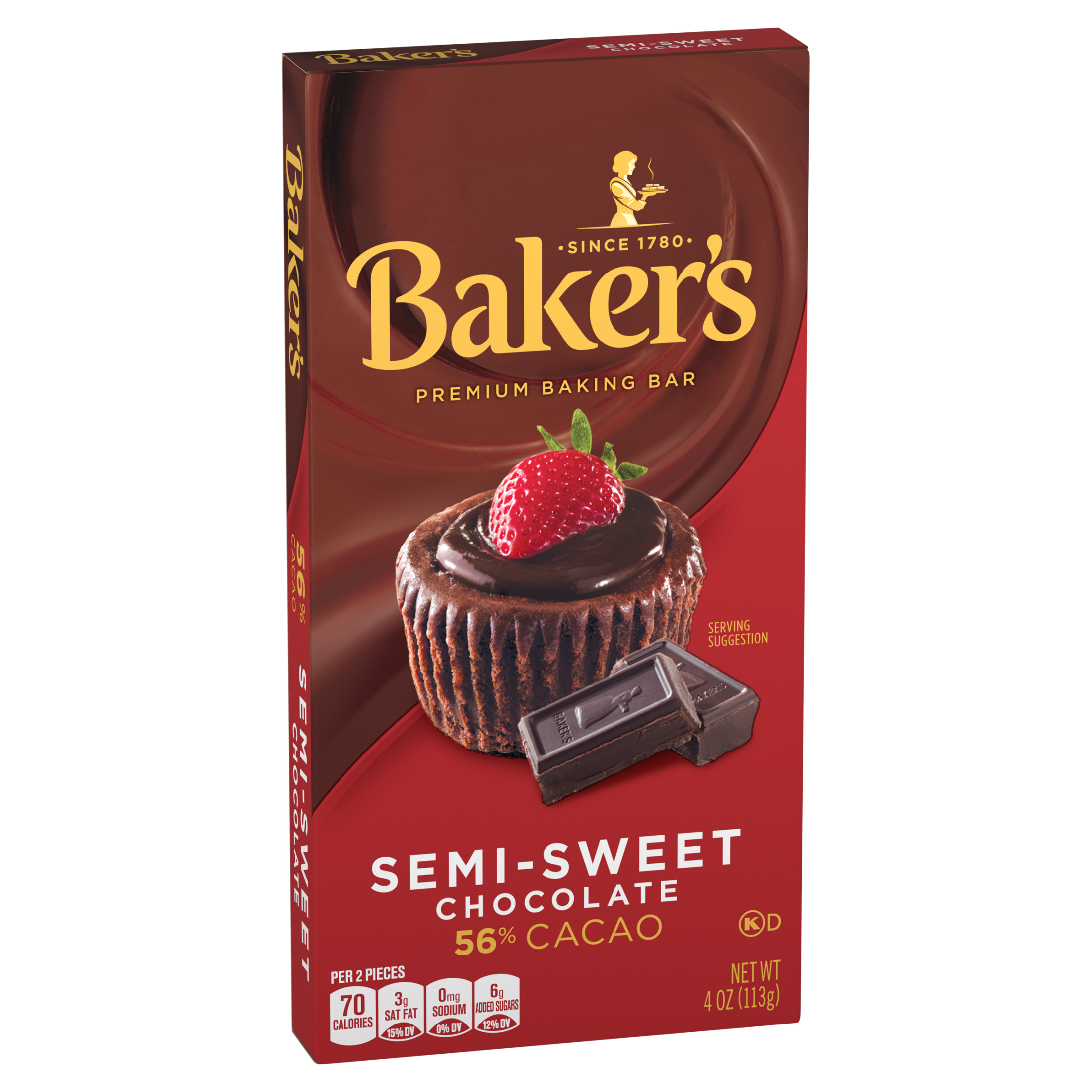 Baker's Semi-Sweet Chocolate Premium Baking Bar with 56% Cacao, 4 oz Box - image 5 of 11