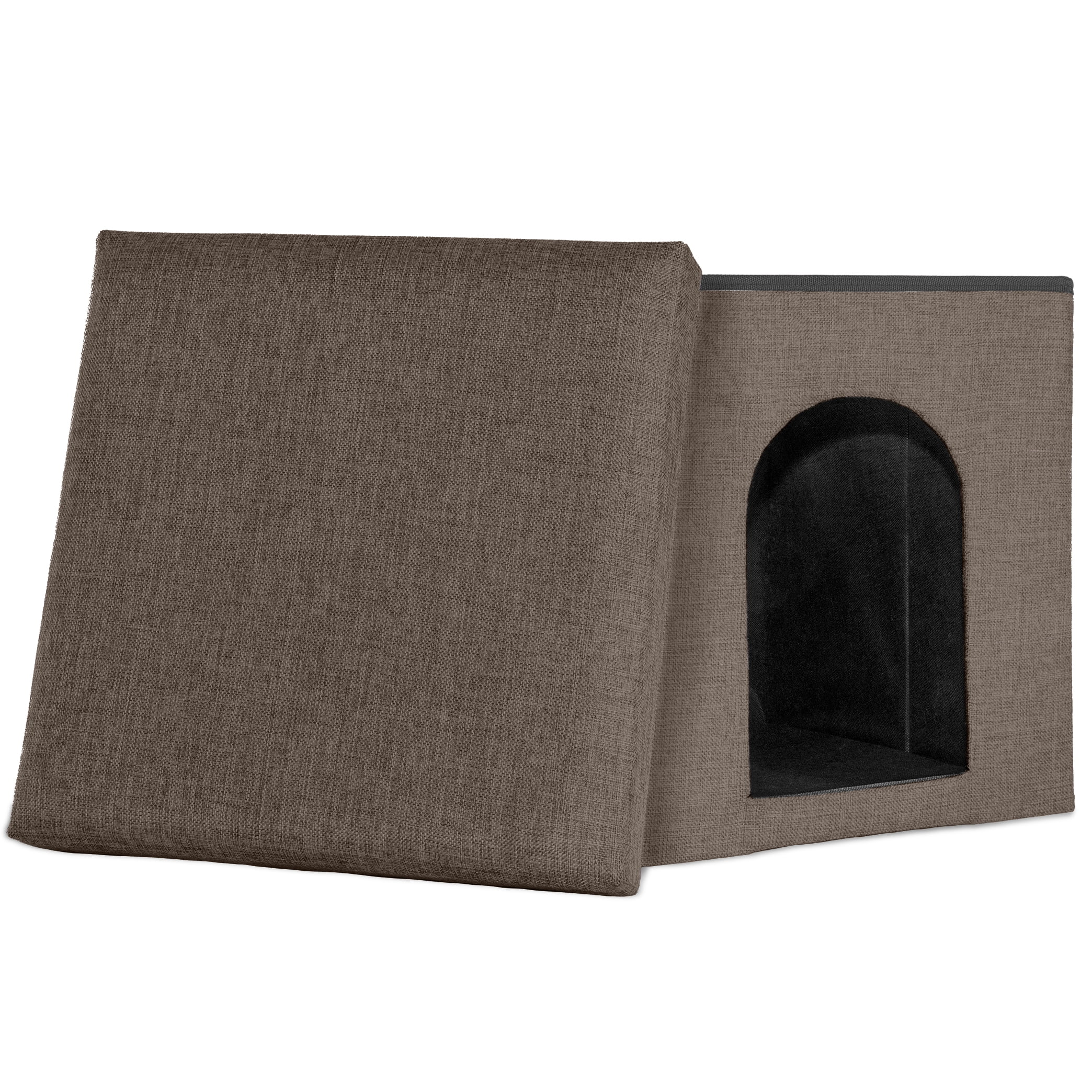 FurHaven Pet Products Small Pet House Footstool for Dogs & Cats - Coconut Brown