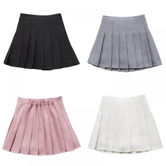 3-11Years Girl's Plaid High Waist A Line Sport Preppy School Mini Skater Skirt