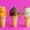 Sundae Ice Cream Cones, variant on Elephant Stock Dripping Ice Cream Wall Art - Horizontal Multi Panel Canvas - Living Room Wall Decor - Food And Drink Multi Panel - Red And Green Decor - 23" x 14"