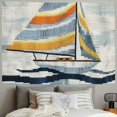 thumbnail image 2 of Orinice Sailboat Water Blue Stripe Tapestry Wall Hanging Unique Style for Home Decor Art in Living Room Bedroom Apartment Farmhouse Dorm 50x40inch, 2 of 6