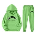 thumbnail image 4 of SGMVNU Girls Sweatsuit 2 Piece Outfits Boys Hooded Sweatshirt and Jogger Sweatpants Tracksuit Set Tracksuit Clothing Set, Size 13-14 Years, Green, 4 of 4
