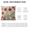 thumbnail image 6 of Nawypu Decorative Square Throw Pillow Cover Cushion Covers Garden Red Poppies Opium Isolated Pretty Rural Wild Beautiful Many Summer On White Objects Vibrant Pillow case for Sofa Couch 2pcs 24x24in, 6 of 6