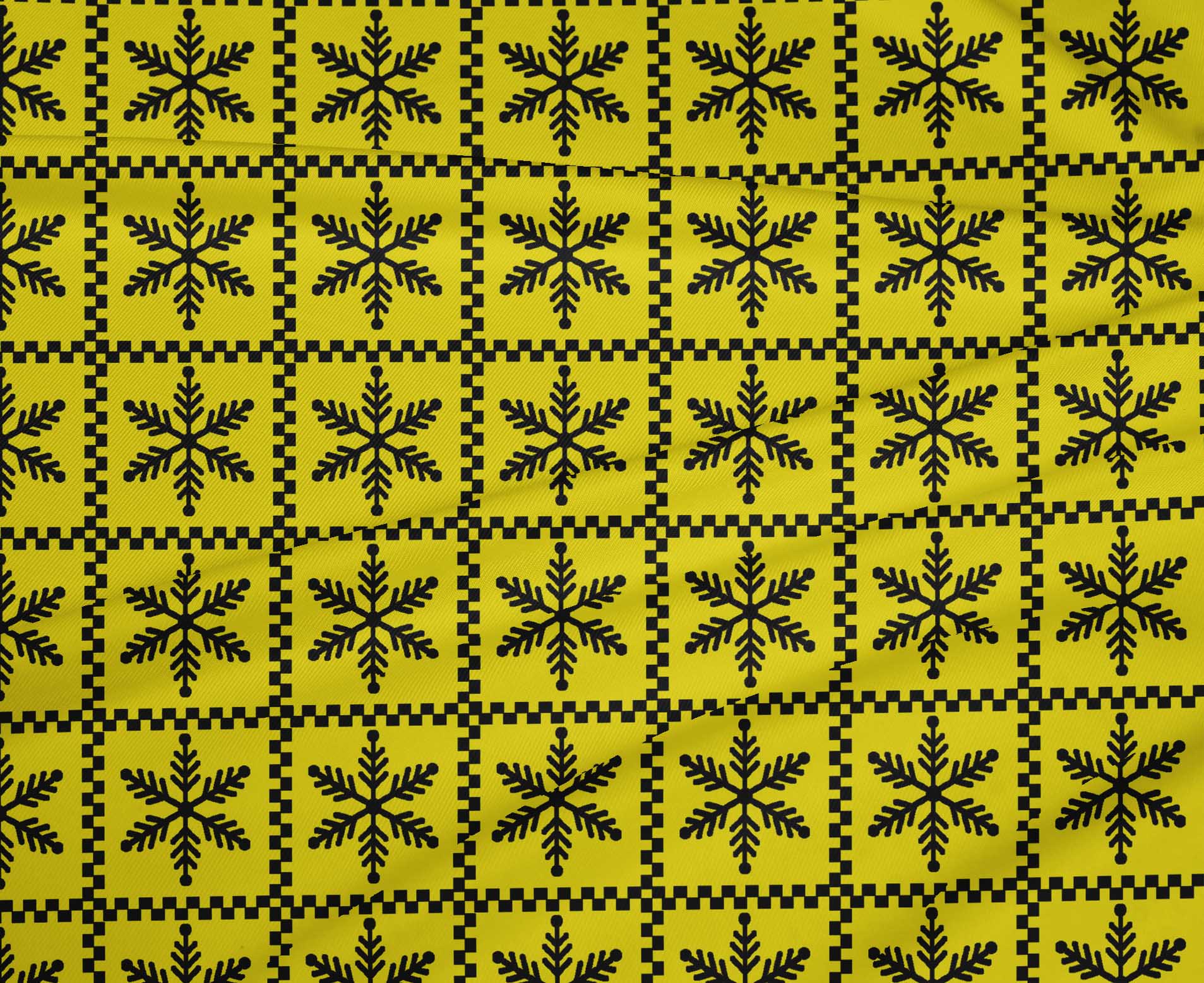 oneOone Polyester Spandex Yellow Fabric Merry Christmas Dress Material Fabric Print Fabric By The Yard 56 Inch Wide-C9Y