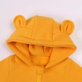 thumbnail image 4 of Odeerbi Baby Infant Boys Girls Clothes Animal Jumpsuit Baby Romper Fall Winter Harper Thickened Romper Ear Styling Solid Color Dopamine Color Zipper Jumpsuits Yellow 9-12 Months, 4 of 8